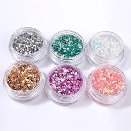 DIY Nail Glitter Flakes Sparkly 3D Hexagon Colorful Sequins Spangles Polish Nails Art Decorations for Personal and Professional Use