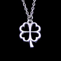 Fashion 24*17mm Hollow Lucky Four Leaf Clover Irish Pendant Necklace Link Chain For Female Choker Necklace Creative Jewellery party Gift
