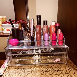 2019 Clear Acrylic Makeup Organizer Box Jewelry Storage Holder Multi-layer Cosmetic Organizer Organizador Rangement Maquillage Y200111