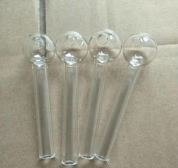 2021 Large in stock thick Pyrex Glass Oil Burner Pipe Clear Glass Oil Burner 4inch Great Tube Glass Oil Nail Pipe factory price