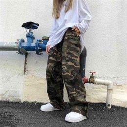 Jogers for Men Retro Style Camouflage Pants Men's Loose and Versatile Straight High Street Hip hop Wide leg Trend 0124