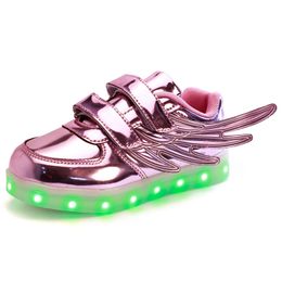 UncleJerry USB charging Children glowing sneakers Kids Running led lights up luminous shoes girls boys fashion shoes LJ200907