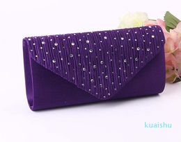 50pcs 2022 Diomand Evening bags Women Satin Long Hasp Clutch Bags Simple Cosmetic Bag In wedding