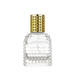30ml 50ml Clear grid glass empty bottle pineapple perfume bottle portable Travel Dispenser Fragrance Cosmetics Bottles Customized V5