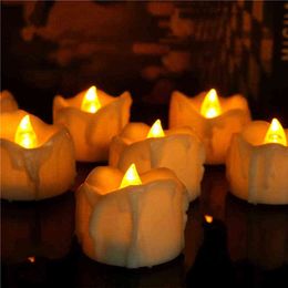flameless candle red UK - 3 Pieces Timer Flameless LED Votive Tealight Candles,Battery Operated Small Candle Light For Home Decoration Y211229