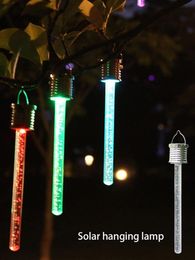 Solar LED Colour Tube Lights Acrylic Bubble Stick Hanging Lamp Christmas Garden Paths Decoration Outdoor Waterproof Lamp Y201020