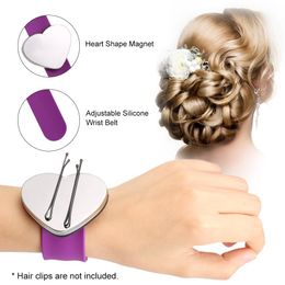 Magnetic Hair Clips Adjustable Silicone Bracelet Bobby Pins Wristband Holder Strap for Hairstyling Accessories