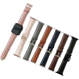 Genuine Luxury Leather Strap ,For Apple Watch Band 44MM 42MM 40MM 38MM Watchband Wristband Bracelet For iwatch 6 5 4 3