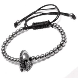 Popular Design Helmet Charm Bracelet 4MM Copper Bead Bracelets Jewelry for Men Gift