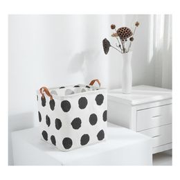 Ins Foldable Storage Bucket Top Waterproof Bathroom Dirty Clothes Laundry Storage Box Cotton And Linen Children's