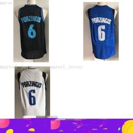 Stitched custom 6 porzingis Jerseys white blue navy women youth mens basketball jerseys XS-6XL NCAA