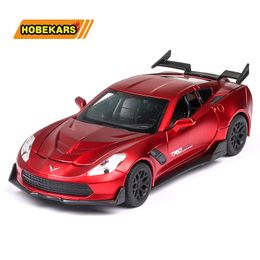 Diecast 1:32 Corvette Supercar Model Car Metal Alloy Car Simulation Pull Back Vehicles Cars Toys For Kids Gifts For Children LJ200930