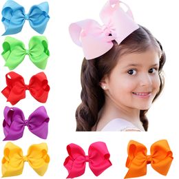 Baby Barrettes Large Grosgrain Ribbon Bow Hairpin Europe Girls Bowknot Hair Clips Children Hair Accessories QHC017