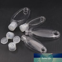 5pcs/set Clear Refillable Bottle Travel Portable Cosmetic Handwashing Fluid Storage Container With Carabiner Hole Plastic Bottle
