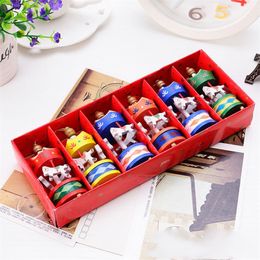 Top Sale Merry Christmas Wood Carousel Horse Ornaments Mini Beautiful Wooden Xmas Children Gift Toys New Year 201028