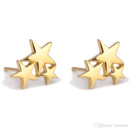 Pentagram Earrings Plated Silver/Gold Party Wedding Punk Stud Earring Tassel Star Earring