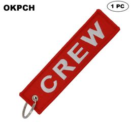 Key Fobs Chains Jewellery Red Embroidery Remove Before Flight Keyring Gift for Friends PK0034