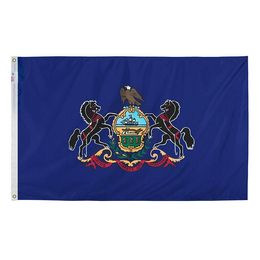 Pennsylvania Flag State of USA Banner 3x5 FT 90x150cm State Flag Festival Party Gift 100D Polyester Indoor Outdoor Printed Hot selling