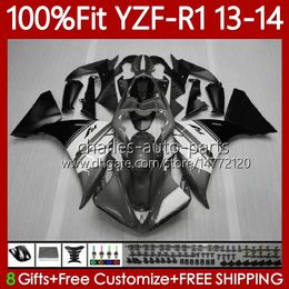 OEM Fairings Kit For YAMAHA YZF-R1 YZF R 1 YZF1000 2013-2014 MOTO Bodywork 97No.98 1000CC YZF R1 1000 Grey Black CC YZFR1 13 14 YZF-1000 2013 2014 Injection Mould Body