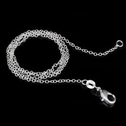 925 Sterling Silver Plated Link Rolo Chain Necklace With Lobster Clasps 16 18 20 22 24Inch Women O Chain Jewlery