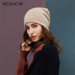 Female Beanies Rabbit Hair Winter Hats For Women Casual Autumn Knitted Beanie Girl Fashion High Quality Bonnet Cap Soft Wool Hat Y201024