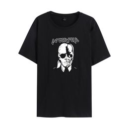 O-Cuello Camisas Tops para mujer Tees Marca Moda Nueva Cabeza de esqueleto Impreso Tee en Zombie Black Skull Skull Punk Rock T Shirts Mujer Tendencia