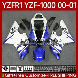 White blue blk OEM Body Kit For YAMAHA YZF-1000 YZF-R1 YZF 1000 CC R 1 2000 2001 2002 2003 Bodywork 83No.114 YZF R1 1000CC 00-03 YZF1000 YZFR1 00 01 02 03 Motorcycle Fairing