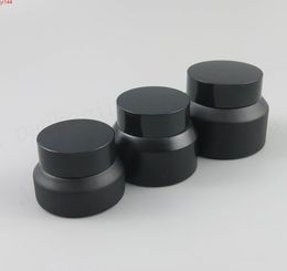 New Design 200 x 15G 30G 50G Frost Cream Glass Jar With Black Lids white Seal Container Cosmetic Packaging, 15ml Potgood qualtit