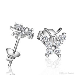 pretty Silver Earrings Imitation Jewelry beautiful novel Pentagram Plated Women Jewelry Butterfly Earrings