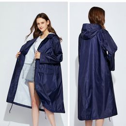 Long Raincoat Women Men Waterproof Windproof Hooded Light Hiking Rain Coat Ponchos Jacket Cloak Raingear Chubasqueros Mujer 201110