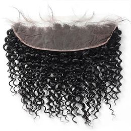 HD Lace Frontal Deep Wave Brazilian 100% Human Hair 13X4 Transparent Lace Closure With Baby Hair Bleached Knots Free Part Natural Colour