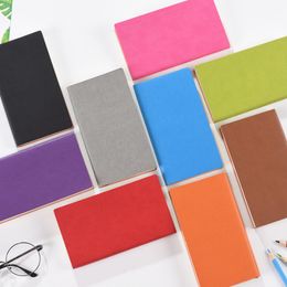 A6 Simple Classic Solid Notepads Soft leather PU Journal Notebooks Daily Schedule Memo Sketchbook Home School Office Supplies Gifts