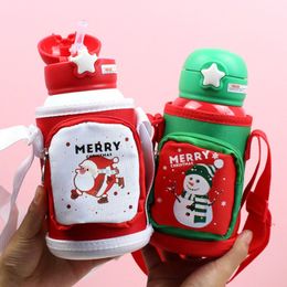 21oz Christmas Vacuum Flasks Water Bottles Gifts 600ml Kids Children Waterproof Skidproof Double Wall Stainless Steel Water Bottle