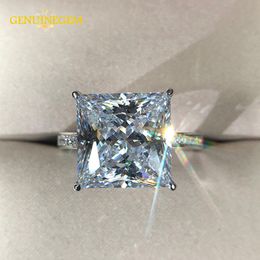 Real Silver 925 Jewelry 12MM e Diamond Wedding Engagement Rings For Women Party Valentines Ring Gifts