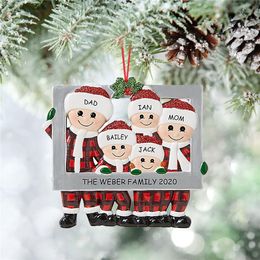 2020 NEW Family Christmas Decoration Christmas Tree Pendants Hanging Ornaments Diy Santa Claus Gift Greeting Card Home Decor