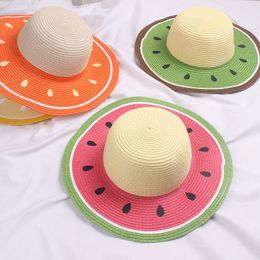 Summer Parent-child Beach Hat Panama Hat Lady Brand Women Watermelon Modeling Straw cap girls outdoor visor Sun Hat Gorras bone Y200602