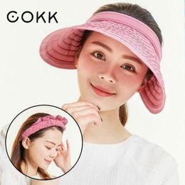 COKK Chapeau Femme Summer Hats For Women Sun Visor Cap Beach Hat Ladies Sun Hat Female Sports Headband Hairband Suncreen Visor Y200714