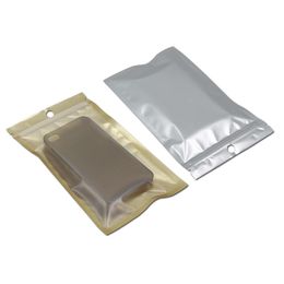 Golden / Clear Self Seal Zipper Plastic Retail Packing Pack Bag Zip Bag Retail Package With Hang Hole