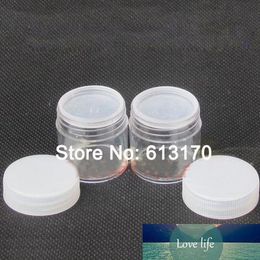 Cream Jar Make Up Cosmetic Packaging Container Lot Plastic Clear White Color With Inner Lids 7g 7ml Empty Day Wholesale Free