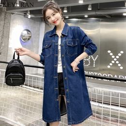 2019 Spring Autumn Women Denim Jacket Long Sleeve Length Denim Coat For Women Jeans Jacket Plus Size Outwear Large size 5XL T200319