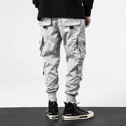 Autumn Men Streetwear Cotton Harem Pants Male Cuffed Ankle Length Trousers New Casual Cargo Joggers Sweatpants For Male 201110