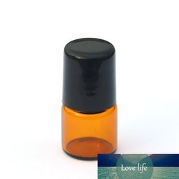Hot 1ml Amber Perfume Sample Roll Glass Bottle Roller Small Roll-on Refillable Essential Oil Bottle Fast Shipping