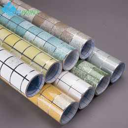 3m /5m Heat Transfer Wallpaper Sticker Kitchen Anti-oil Self Adhesive Wallpaper Mosaic Aluminum Foil Wall Stickers Home Decor 201106