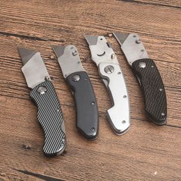 Top Quality New Design Utility knife 440C Satin Tanto Blade Aluminium Handle EDC Pocket Knives Paper Knife 4 Handle Colours