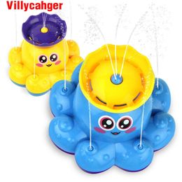 1 Pcs Baby Bath toy Mini Spray Water Octopus Kids Bathroom Swimming Pool Water Play Classic Educational Learning toys LJ201019