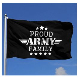 Army Proud Family 3x5 FT Flags Banners 150x90cm 100D Polyester High Quality Vivid Colour With Two Brass Grommets