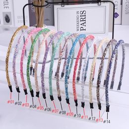 Xima 14 adet / grup Moda Kadınlar Süper Glitter Hairbands Kişilik El Yapımı Parlak Metal Bantlar Chic Saç Aksesuarları LJ201226