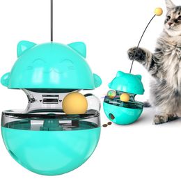 Pet Dog Cat Toy Tumbler With Food Container Bowl Dispenser Slow Leaking Tracking Ball For IQ Improvement Training Pet Supplies LJ201125