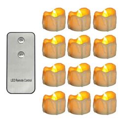 Pack of 12 Remote or Not Remote Decorative LED Candles,Battery Operated Flameless Votive Electronic Halloween Candle H1222