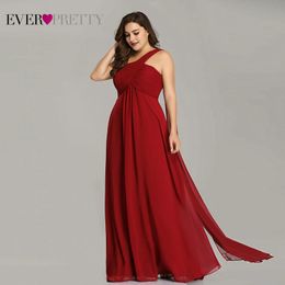 Plus Size Evening Dresses Ever Pretty One Shoulder Ruffles Special Occasion Weddings Guest Party Gowns Robe De Soiree LJ201118